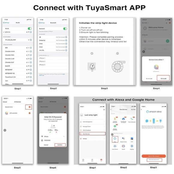 Smart LED Light Strips,50 ft WiFi LED Light,Sound Activated Color Changing - Picture 4 of 6